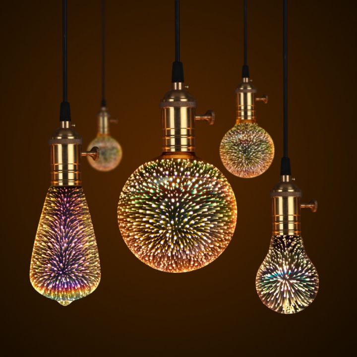 E27 110V 220V 3D Night Light Star s Effect table Lamp Decoration Bulb bedside Home Room Decor Light Luminaria G80 G125
