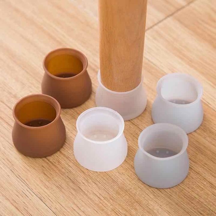 4Pcs set Silicone Chair Leg Caps Furniture Feet Pads Table Covers Socks Floor Protectors Non-Slip Cups Durable Round Bottom Pad