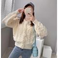 55 Fashion Exquisite Flowers Sweater Coat Women's Knitted Cardigan Autumn and Winter New Korean Style Candy Color Short Fairy Top.