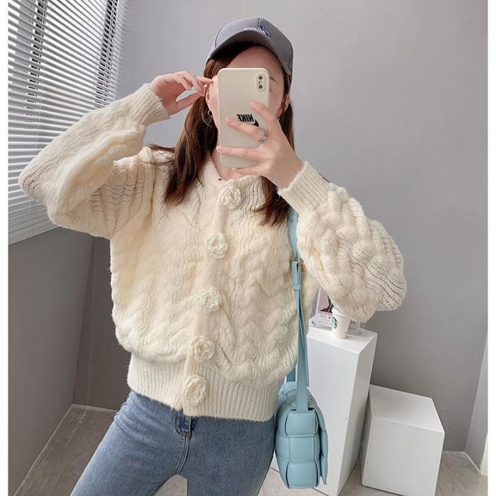 55%20Fashion%20Exquisite%20Flowers%20Sweater%20Coat%20Women's%20Knitted%20Cardigan%20Autumn%20and%20Winter%20New%20Korean%20Style%20Candy%20Color%20Short%20Fairy%20Top%20-%20Image%205