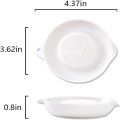 White Ceramics Grater Plate Cleanable 4.37*3.62*0.8 Inch Ceramic Ginger Puree Grinder Grinding Tool Garlic Grinding Wasabi Grater Garlic. 