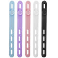 5 Pcs/ Set Portable 4 Holes Adjustable Silicone Wire Manager Ties Space Saving Data Cable Organizer Strap Computer Mouse Line Winder Tape. 
