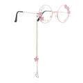Eyeglasses Retro Round Glasses Lens for Men Women Metal Frame Kawaii Glasses With Chain Cosplay Cute Sakura.