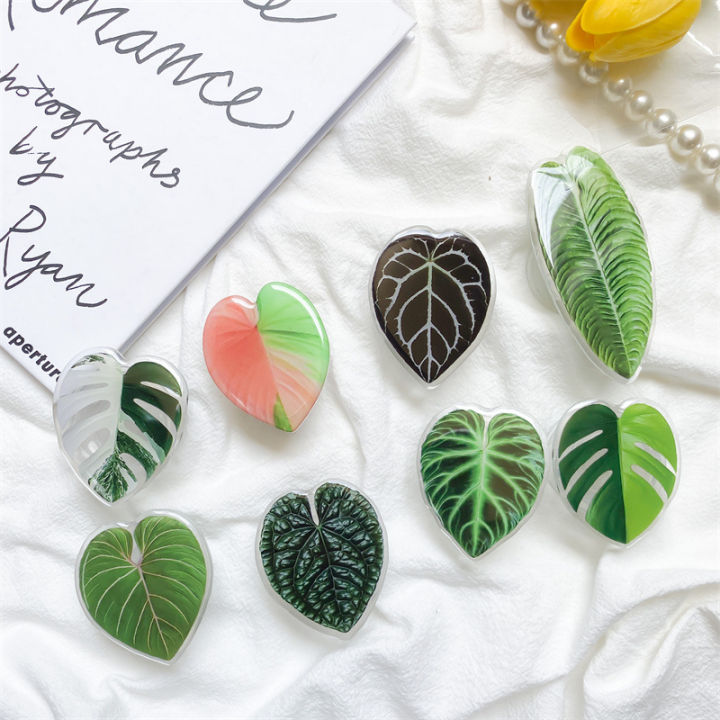 Mobile%20Phone%20Airbag%20Bracket%20Leaves%20Japanese%20and%20Korean%20Fresh%20Style%20Adhesive%20Retractable%20Desktop%20Lazy%20Fellow%20Support%20Air%20Cushion%20Niche%20-%20Image%202