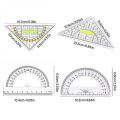 Durable Plastic Set Square Transparent With Handle Triangle Ruler Geometry Drafting Tools Measuring Drawing Tools Students Gift.