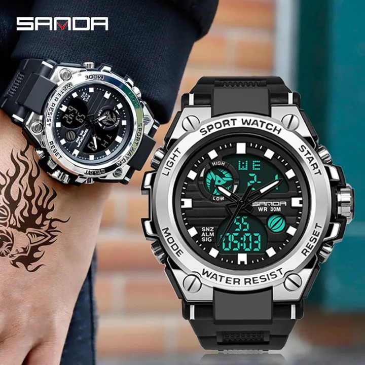 Sanda%20Men's%20Watches%20Sports%20Military%2050M%20Waterproof%20Digital%20Wristwatch%20for%20Male%20Clock%20Stopwatch%20Relogio%20Masculino%20739%20-%20Image%206