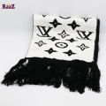 Black And White Woolen Scarf, Soft Muffler Stylish Fashion Scarf For Men And Women - Maflar For Men. 