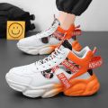 Men's shoes, spring new breathable high-top shoes, men's trendy and versatile, inner height, athleisure, dad shoes, trendy shoes. 