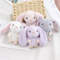 Long-eared rabbit doll pendant cute little white rabbit plush gift doll bag keychain pendant gift children sleeping doll.