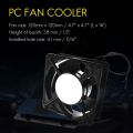 AC 220-240V 0.14A 120mmx120mm Metal Computer CPU Fan Black.