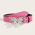 Y2k Belt Pink Belt Punk Belt Butterfly Buckle Belt Waistband. 