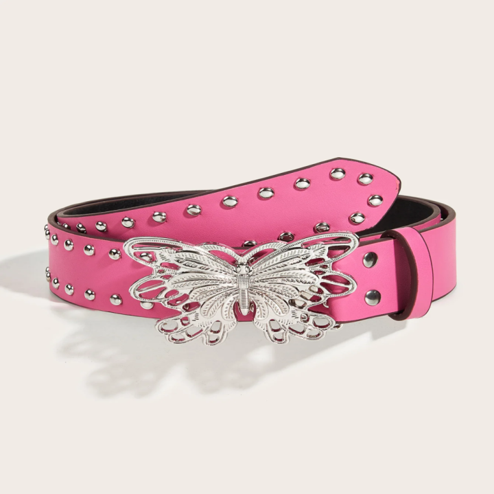 Y2k%20Belt%20Pink%20Belt%20Punk%20Belt%20Butterfly%20Buckle%20Belt%20Waistband%20-%20Image%204