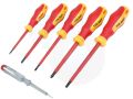 TOLSEN 6Pcs VDE Power Insulated 1000V Flat Phillips Handle Screwdrivers Set /38013 - Kings Trading.
