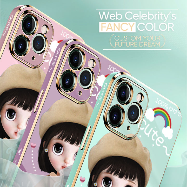 Hontinga%20for%20OnePlus%208T%20Back%20Cover%20+%20Free%20Lanyard%20Luxury%206D%20Plating%20Cute%20Satchel%20Girl%20Side%20Pattern%20Case%20Soft%20Silicone%20Square%20Mobile%20Cover%20-%20Image%204