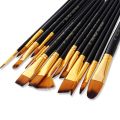 15Pcs Watercolor Paint Brushes Set Nylon Hair Painting Brush Variety Style Short Rod Oil Acrylic Painting Brush Pen Art Supplies.
