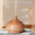 High Quality 500ml Aromatherapy Essential Oil Diffuser Wood Grain Remote Control Ultrasonic Air Humidifier with 7 Colors Light. 