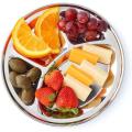 4 compartment Stainless steel Round plate.