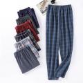 Casual Plaid Pants 4XL Sleepwear Men's Pajama Pants Spring Summer Cotton Trousers for Men Pajamas Male Comfortable Home PJ Pants.