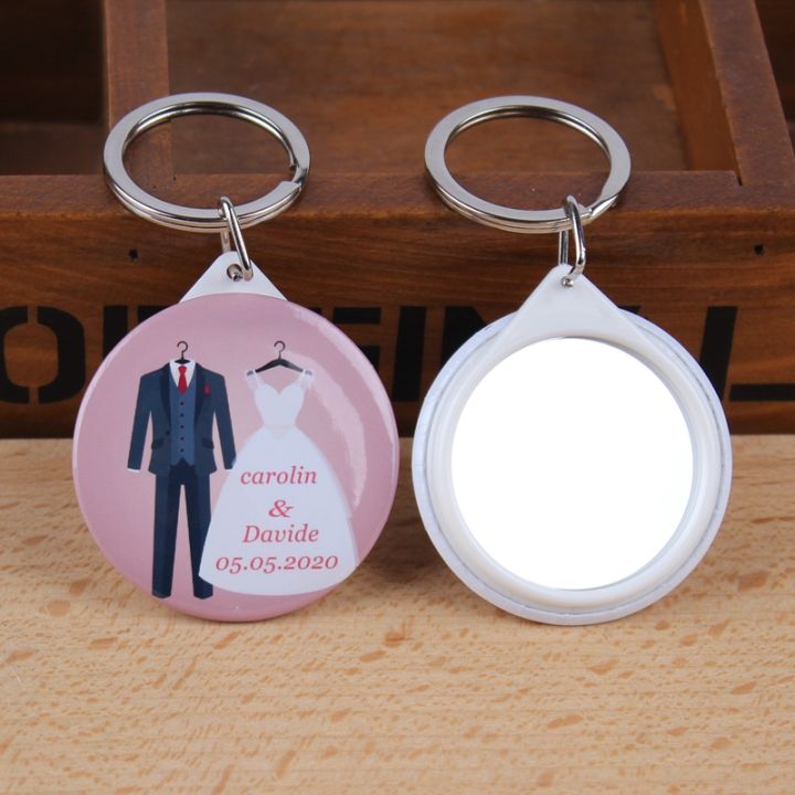 30pcs Personalized Wedding Name Date Keychain With Mirror Wedding Favors And S Wedding S For Guests Wedding Souvenirs