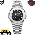 Poedagar 613 Business Quartz Luxury Stainless Steel Watch for Men Daynamic Fashion. 