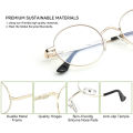 AABV Computer Blue Light Glasses Round Metal Transparent Optical lenses for Women Men Clear Eyeglasses 8009.