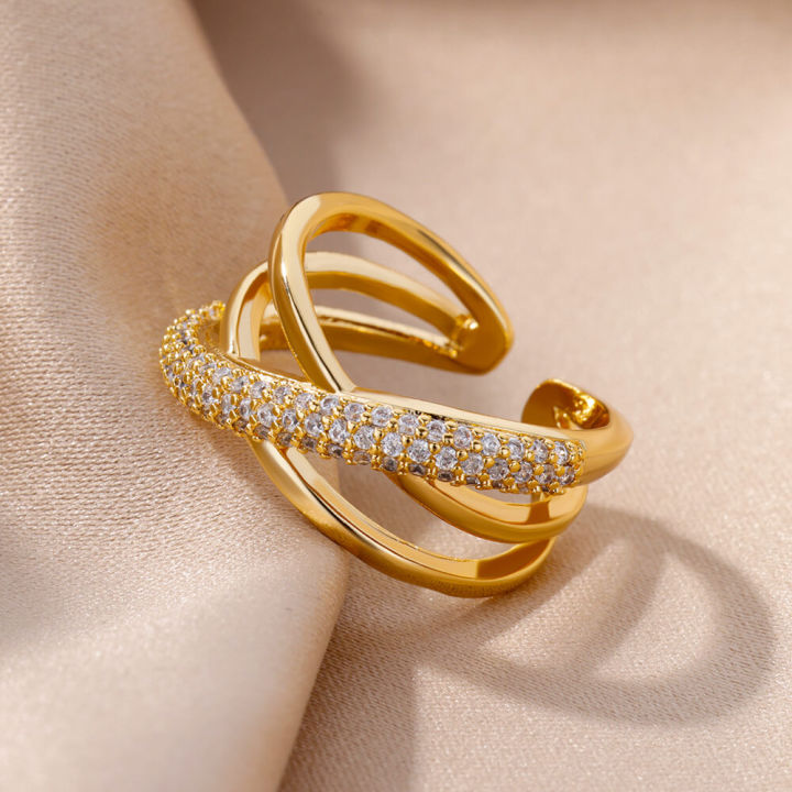 Fashion%20Gold%20Color%20Stainless%20Steel%20Rings%20For%20Women%20Chain%20Hollow%20Out%20Crystal%20Zircon%20Finger%20Ring%20Jewelry%202023%20Gift%20anillos%20mujer%20-%20Image%204