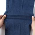 Men Solid Color Elastic Waistband Drawstring Straight Denim Pants Long Trousers. 