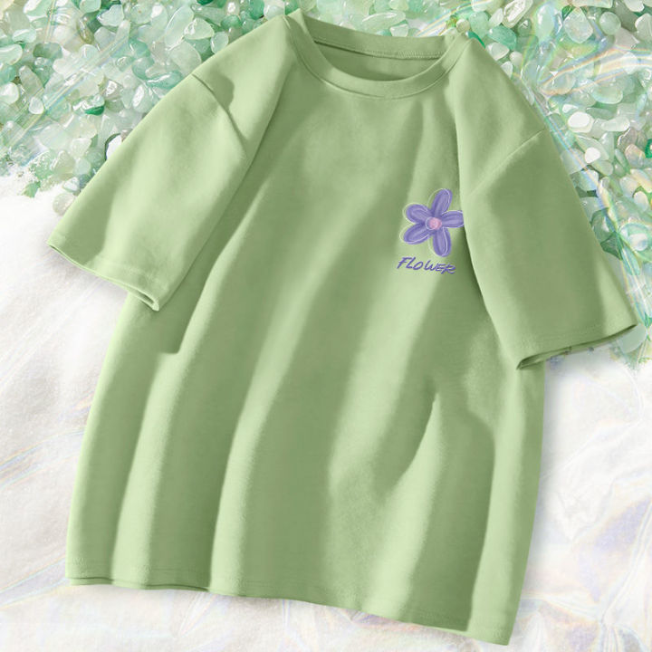 Taro%20Purple%20Cotton%20Short%20Sleeve%20T%20Women's%20T-shirt%20Loose%20All-Matching%20Top%20Summer%20round%20Neck%20Korean%20Style%20ins%20Wind%20Half%20Sleeve%20-%20Image%207