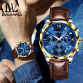 LouisWill Watches Fashion Men Watches Business Casual Wristwatches Leather  Watch Quartz Watch Chronograph Watches Luminous Pointers Watch True Three-eye Watch 3ATM Waterproof Watch With Calendar. 