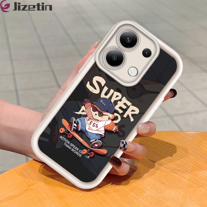 Jizetin for Redmi Note 13 4G 5G Note 13 Pro+ Xiaomi X6 Poco M6 Pro Back Cover Skate Board Ladder Camera Soft Rubber Mobile Phone Case