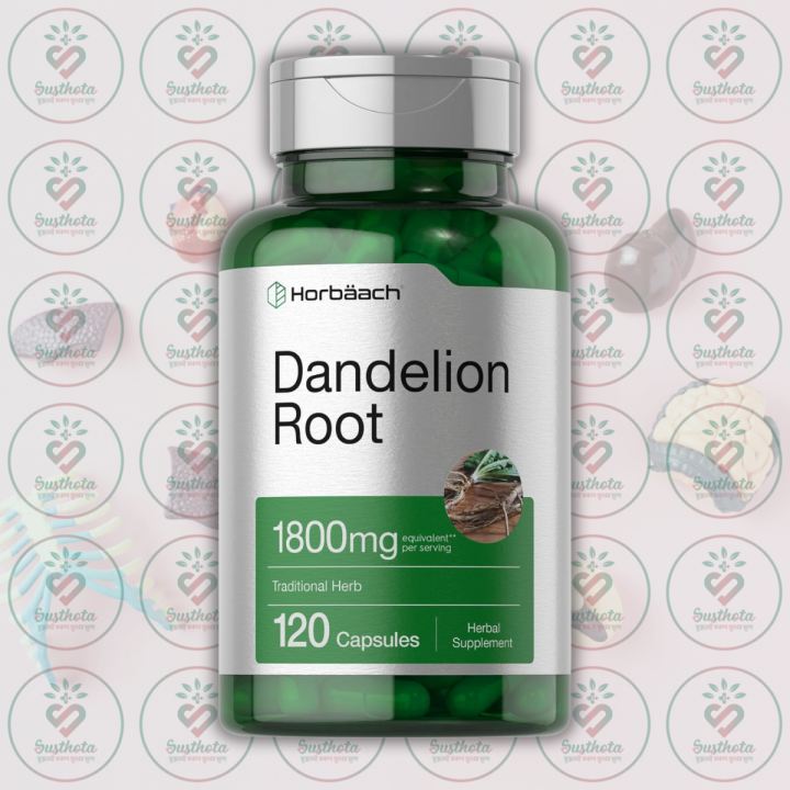 Horbäach Dandelion Root – 1800 mg – 120 Capsules – Traditional Herb – for Liver Detox & Digestive Health