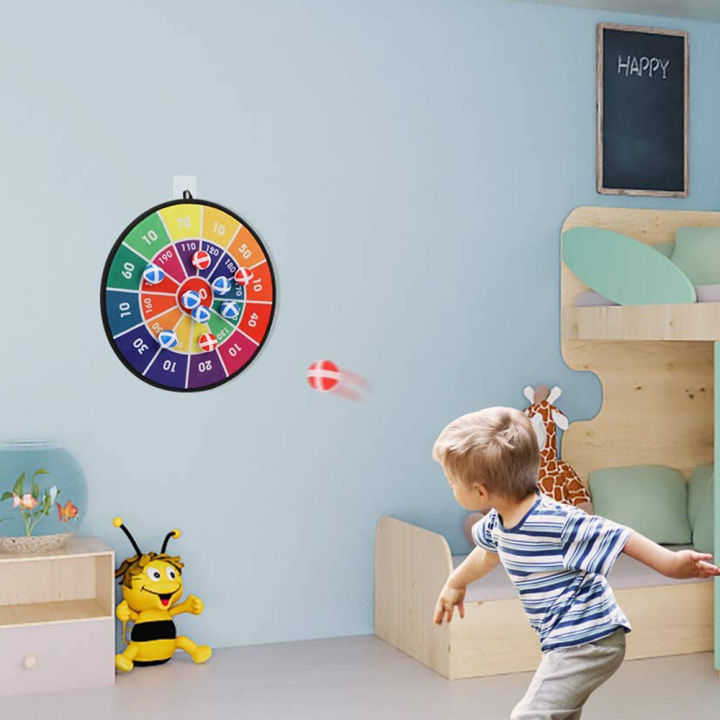 Dart Board Game Dart Board Game Kids Plastic Dartboard Sticky Balls Indoor Outdoor Tossing Games Toys Set Sporting Goods