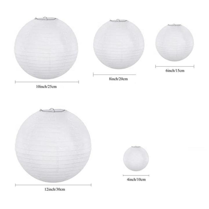 20 Pack Chinese Round White Paper Lantern,Paper Lanterns Hanging Lanterns Wedding Party Decorations