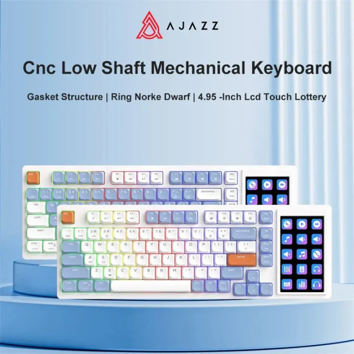 Ajazz AKP815 Wired Gaming Mechanical Keyboard RGB 81Key+ Color Screen Layout Multilingual layout