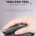 Inphic A1 6 Keys 1000/1200/1600 DPI Home Gaming Wireless Mechanical Mouse, Colour: Gray Wireless+Bluetooth 4.0+Bluetooth 5.0.