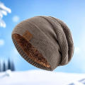 Label decor Winter hats Comfortable Warm Casual Beanie cap Winter Knitted lined hats for Outdoor activities Cold weather Skiing and snowboarding wear Men and women. 