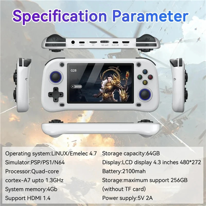 G28%20Retro%20Handheld%20Video%20Game%20Console%2064GB%20Memory%204.3%20Inch%20HD%20Screen%20Display%20Linux%20Game%20Player%20for%2020+%20Emulators%20D%20-%20Image%204