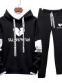 Black Colored Hoodie Set With Pants For Men - Hudi For Men - Hoodie For Men. 