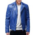 2022 Men's Oblique Zipper Casual PU Leather Jacket Youth Fashion Suit Collar Leather Jacket. 