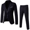 Men's Brand Suits Blazer 3 Pieces Red Elegant Slim Fit Button Dress Suit Vest Party Wedding Formal Business Casual Terno. 