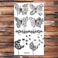 Letter Flower Temporary Tattoos For Women Adults Realistic Butterfly Dandelion Tree Life Tattoo Sticker Body Tatoos Flower. 