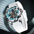 SIBOTTE Tourbillon Hollow out Mechanical watch for men 50M Waterproof Steel shell Luxury Men watches Sapphire Luminous Man watch. 