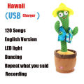 Dancing Cactus Talking Cactus Baby Toys Sing 120pcs Music Songs Recording USB Charger Repeats What You say Presents for Kids.