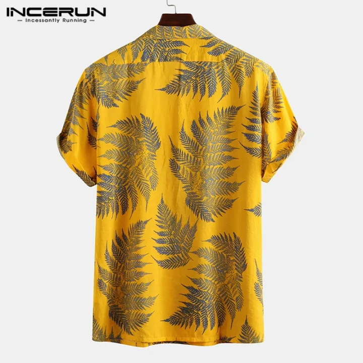 INCERUN%20Men%20Short%20Sleeve%20Lapel%20Printed%20Shirt%20Tropical%20Leaf%20Pattern%20Floral%20Shirt%20Casual%20Summer%20Hawaiian%20Holiday%20Camisa%20Tops%20S-5XL%20-%20Image%203