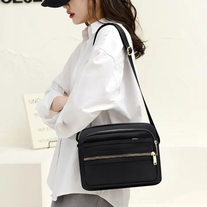 Casual%20Crossbody%20Bags%20Solid%20Waterproof%20Nylon%20Phone%20Pouch%20Multi%20Zipper%20Pocket%20Messenger%20Bags%20Adjustable%20Strap%20For%20Daily%20Work%20-%20Image%207