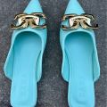 Baotou Half Slippers Women's 2022 Summer New Pointed Toe Buckle Flat Women's Sandals Flat Heel Slip-ons In Stock. 