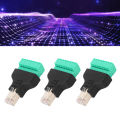 RJ45 Adapter Connector, Perfect Match RJ45 Screw Terminal Adapter 3Pcs  for Network. 