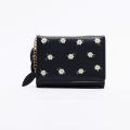 (New) flowers pattern women short wallet PU leather multi-card slot card holder coin purses girl student wallet female small purses. 