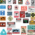10/60pcs Jurassic World: Dominion Danger Stay Away Wild Zone Dinosaur Decal PVC Car Warning Stickers Danger Banning Sticker.