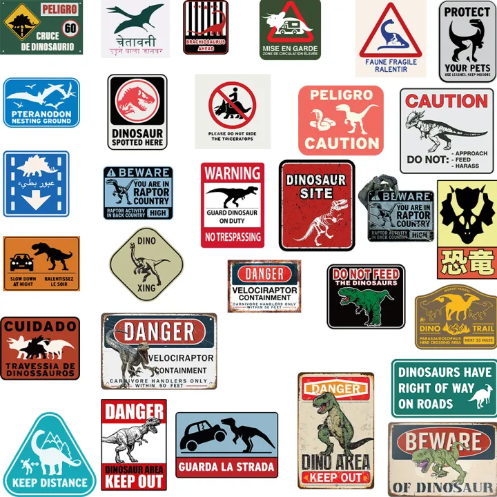 10/60pcs%20Jurassic%20World:%20Dominion%20Danger%20Stay%20Away%20Wild%20Zone%20Dinosaur%20Decal%20PVC%20Car%20Warning%20Stickers%20Danger%20Banning%20Sticker%20-%20Image%204